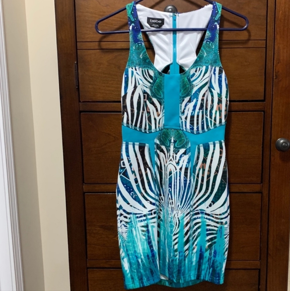 Bebe Turquoise Bodycon Cocktail Dress